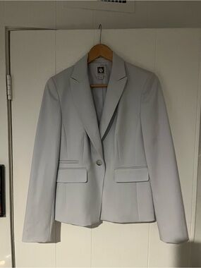 Anne Klein Light Gray Single-Button Women's Blazer